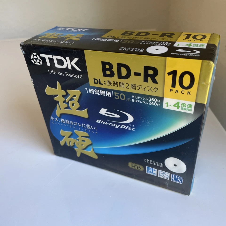 10 TDK Blu-ray BD-R 6x 50 GB imprimibles por inyección de tinta - Disco Blu Ray de alta capacidad Foto 3 de 3