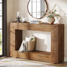 Turrella 47 In. Wood Color Rectangle MDF Console Table with Storage, Accent Tabl