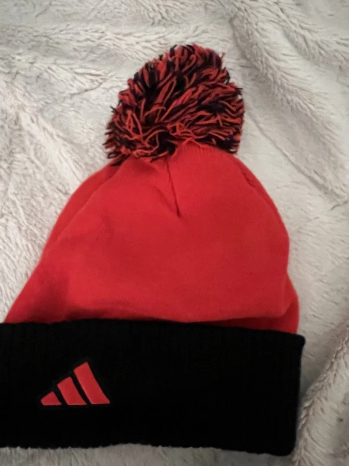 Adidas NHL Fan Apparel One Size” Chicago Blackhawks Black and Red Beanie - Image 2 of 3