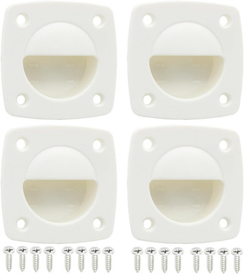 Marine Nylon Flush Pull Hatch Handle,White Boat Recessed Square Lid Handle,Yacht