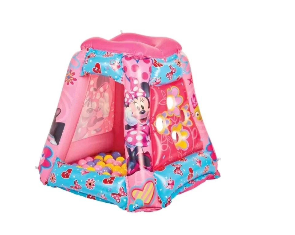 Minnie Mouse inflable para niños Ball Pit Playland con 20 bolas flexibles suaves Foto 2 de 4