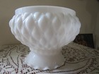 vtg diamond quilted milkglass 8" lamp shade  — photo 4