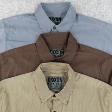 Lot of 3 Dixxon Men's WorkForce Form and Function Work Shirt Striped Large Shop