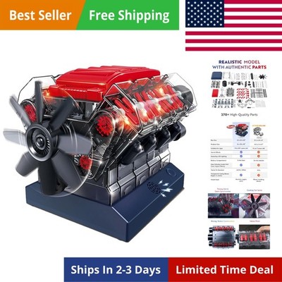 V8 Combustion Engine Model Kit That Runs - Build Your Own STEM Mini V8 Model ...