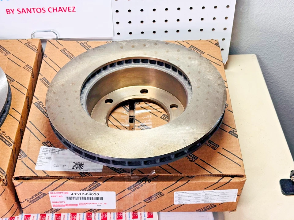 1996-2002 4Runner X2 rotores de disco de freio dianteiro PEÇA ORIGINAL DO FABRICANTE 43512-04020 - Imagem 3 de 4