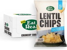 Eat Real, Lentil Crisps, Salted, 10 x 95g, Gluten-Free Crisps Multipack, Vegan-