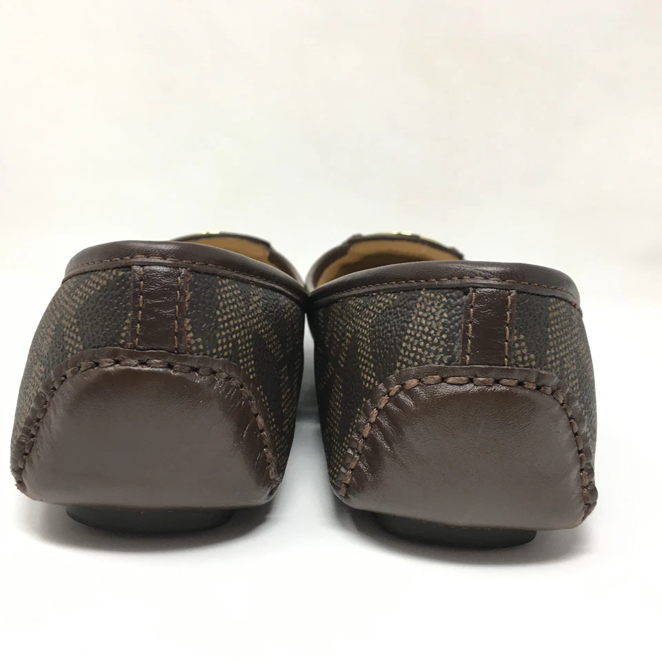 Michael Kors Fulton Loafers Flats Shoes Womens Size 8.5 Brown Leather Signature - Image 4 of 4