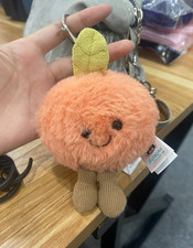 Jellycat Amuseables Peach Plush Keychain Bag Charm Cute Soft Gift - NWT New