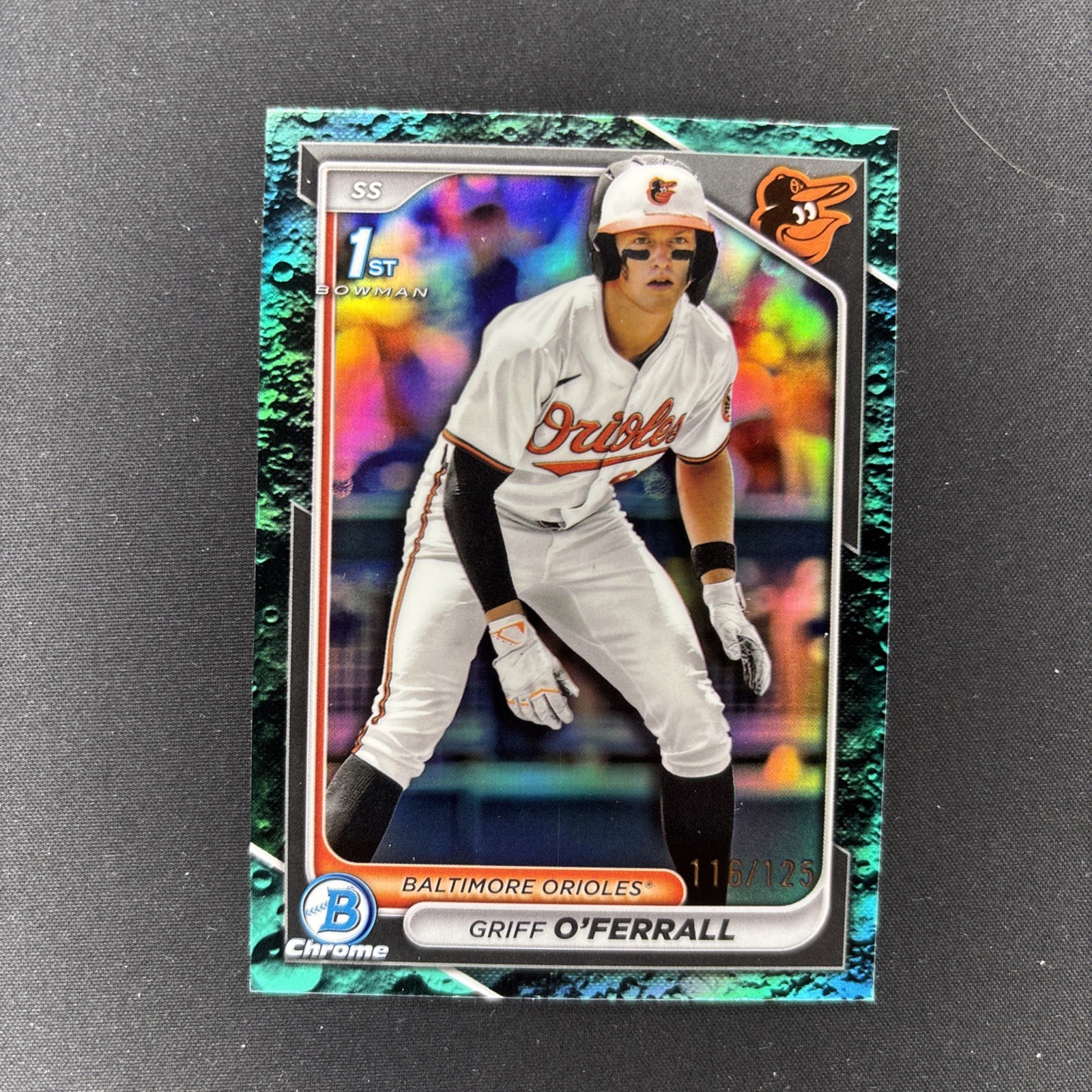 Griff O'Ferrall 2024 Bowman Chrome 1st Aqua Lunar Crater #BDC-21 Orioles 116/125