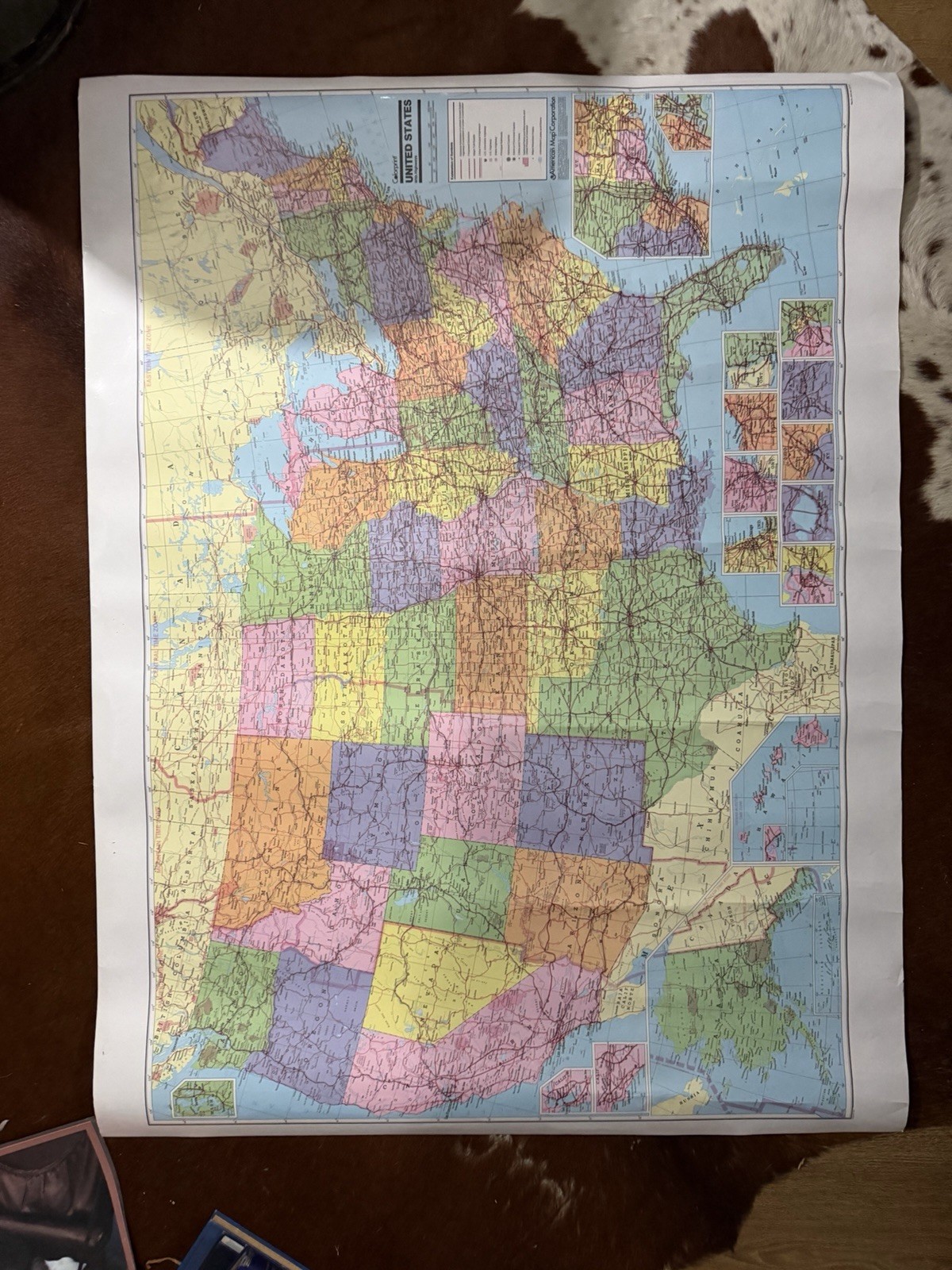 Large Color Map of the United States - 36" x 53" | eBay
