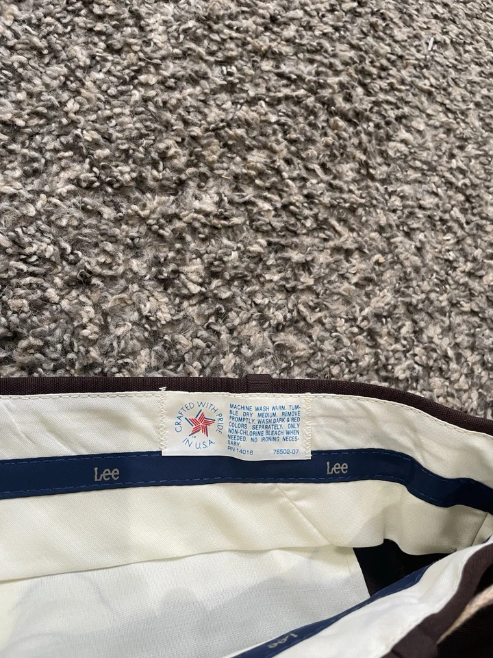 Pantalones estilo jean vintage años 70 marrón LEE poliéster 5 bolsillos talla 32x32 hechos en EE. UU. Foto 4 de 4