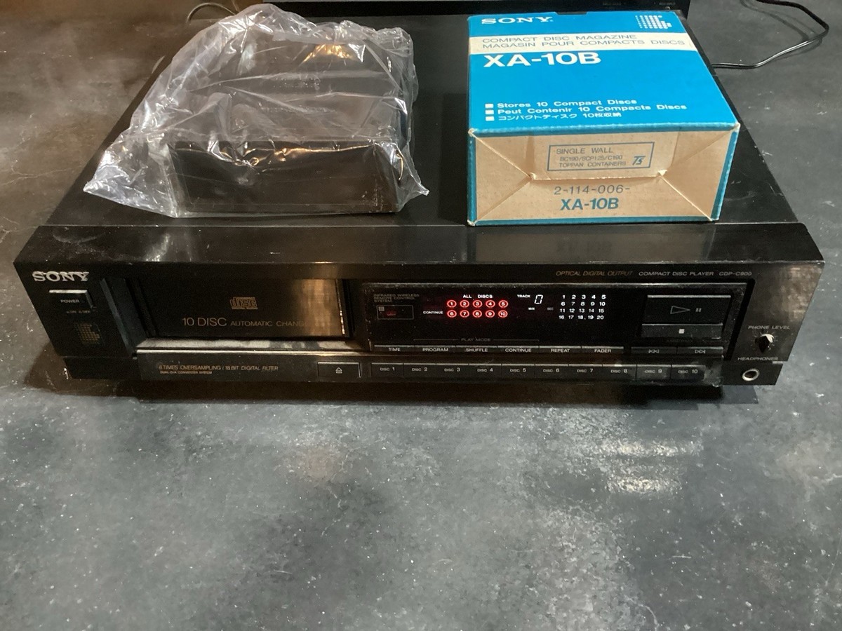 Sony CDP-C900 10-Disc CD Changer Player Tested Works Vintage Audio
