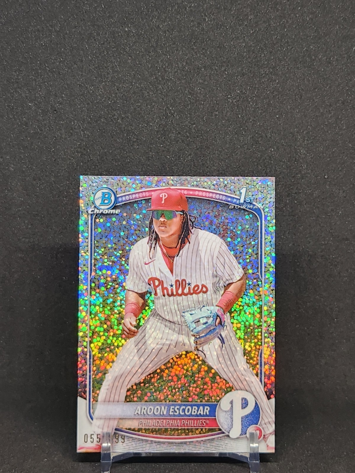 2025 Bowman Chrome - #BCP-65 Aroon Escobar 1st Prospect - Speckle Refractor /299