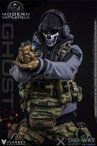 Figura de acción Flagset Modern Battlefield End War X Ghost 1/6th Collectibles nueva - Imagen 17 de 24