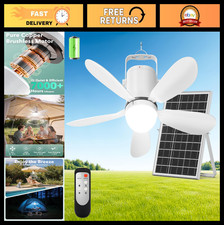 21 Solar Ceiling Fan Light - 35W Solar-Powered Outdoor Fan with Remote, Recharg