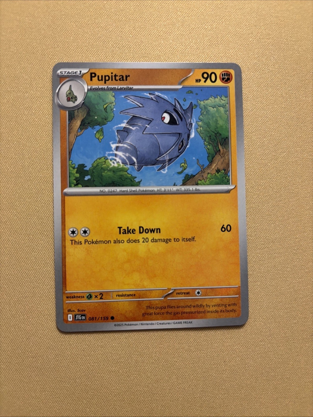 Pokémon Journey Together Pupitar Common 081/159 Near Mint