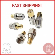 exgoofit F Type to SMA Male Female Coax Connector Coaxial Adapter 2 Sets 6 Pcs