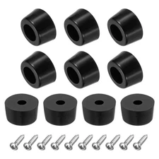 10pcs Rubber Bumper Feet 0.28" H x 0.51" W Round Pads with Washer Screws