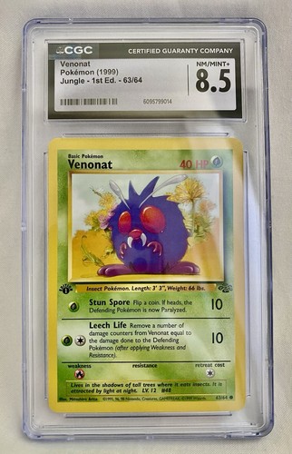 Venonat (1st Edition) graded CGC 8.5 for sale on eBay
