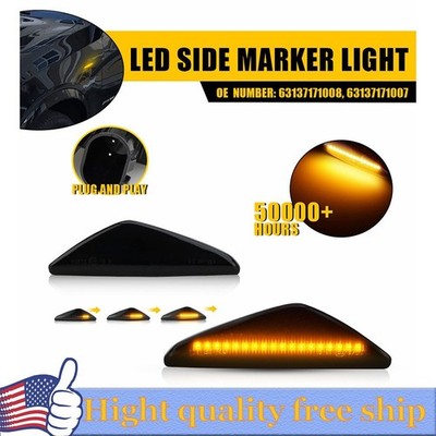 1 Pair LED Fender smoked Side Marker Light Turn Signal For BMW X3 F25 X5 E70 X6