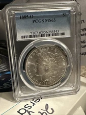 1885-O Morgan Silver Dollar. MS-63 (PCGS) Certified Coin