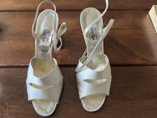 Vintage 1997 Wedding Shoes, Peter Fox , Italian Satan Silk, Size 10, Org Pkg