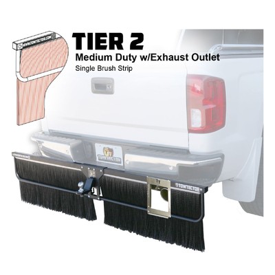 Towtector 78'' x 22'' Mud Flap Brush Strip w/ Exhaust Outlet for 2'' Receivers