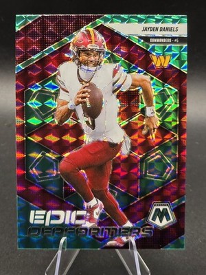 2025 Mosaic Football Jayden Daniels Epic Performers Green Mosaic