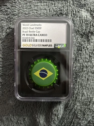 World Landmarks 2022 Chad 500 Franc Brazil Bottle Cap PF 70 Ultra Cameo NGC