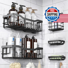Eudele Adhesive Shower Caddy 5 Pack Rustproof Stainless Steel Bath Organizers