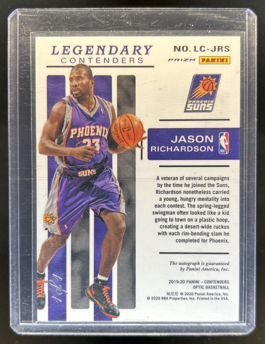 2019-20 Panini Contenders Optic Jason Richardson Legendary Auto Gold Vinyl #1/1 view 2