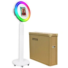 iPad Photo Booth Stand Shell Selfie Machine RGB Ring Light for Christmas Party