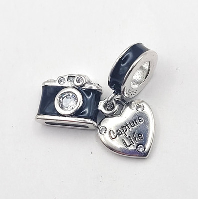 925 Sterling Silver Camera Charm Pendant  Capture Life 