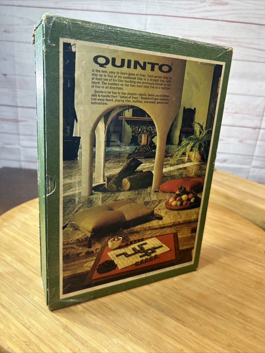Vintage 1968 QUINTO Game of Fives 3M Bookshelf Numbers Board