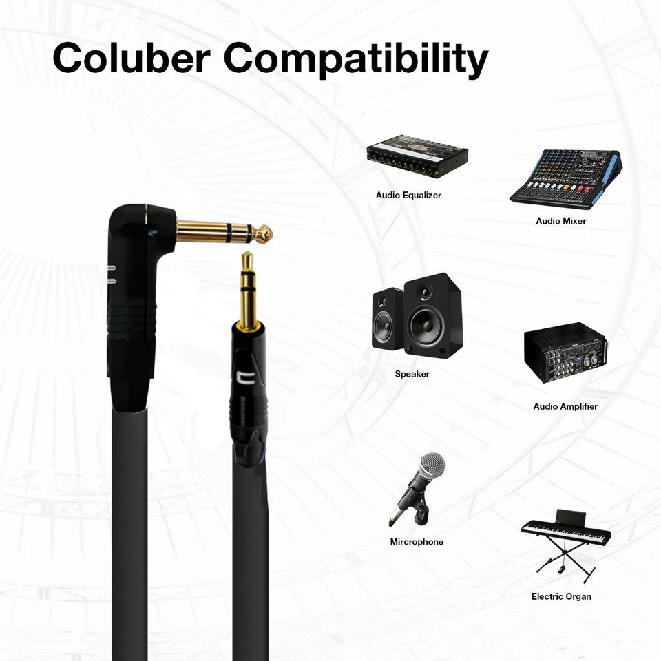 Right Angle 1/4" TRS to 3.5 Balanced Cable Custom Length, Color Stereo Connector - Image 3 of 4