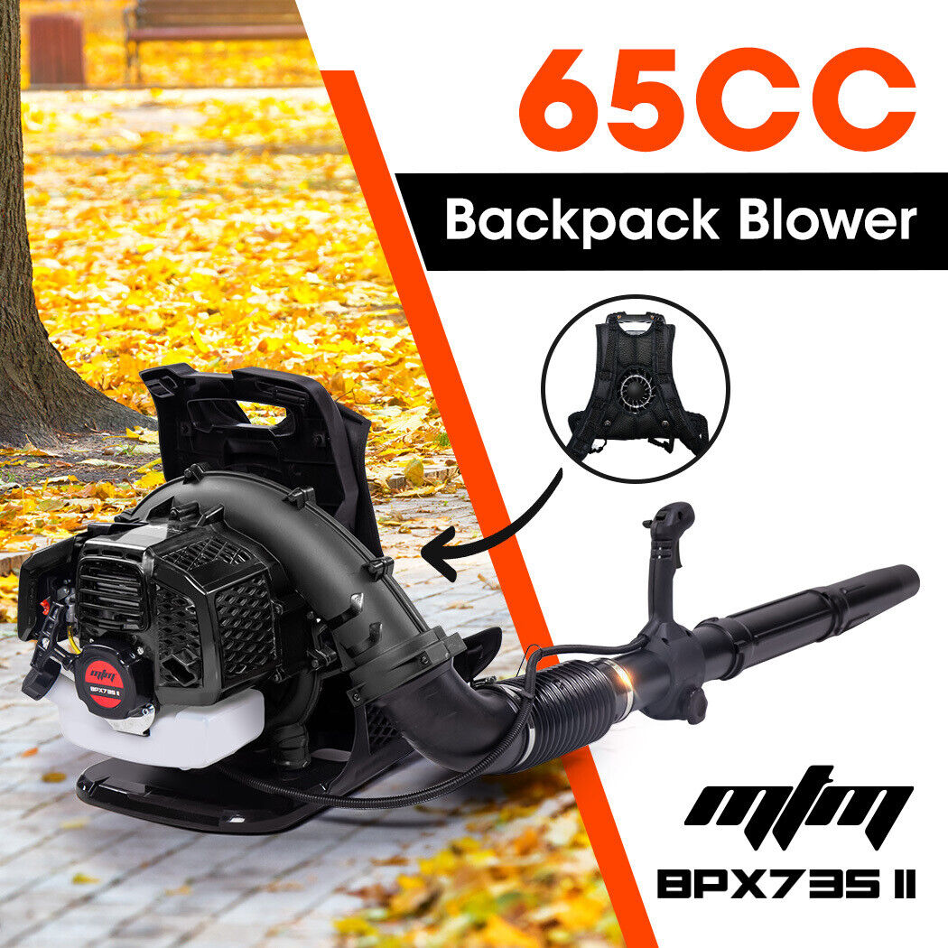MTM 65CC Petrol Backpack Leaf Blower - Commercial 2 Stroke Garden Yard Tool Back