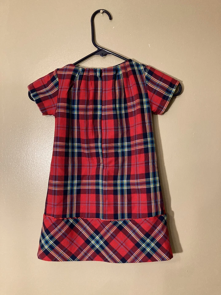 Nautica Dress Girl’s Size 4T, Red Plaid, Short Sleeves, Lined, Nice Condition - Image 2 of 4