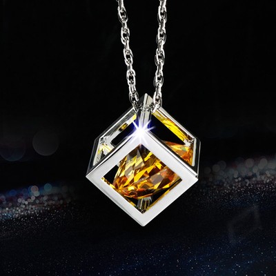 Magic Cube Car Rearview Mirror Pendant Hanging Charm Auto Ornament Decor Gold