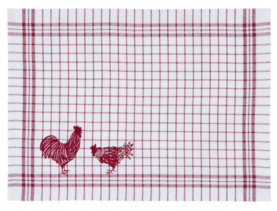 Tischset Baumwolle 48 x 33 cm kariert Hühner Country Side Chicken Clayre & Eef 
