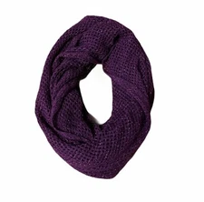 Cejon Metallic Mesh Infinity Loop Scarf, Plum, One Size