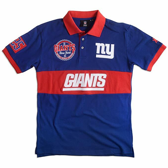 Мужская рубашка поло для регби с коротким рукавом FOCO NFL Mens New York Giants Wordmark