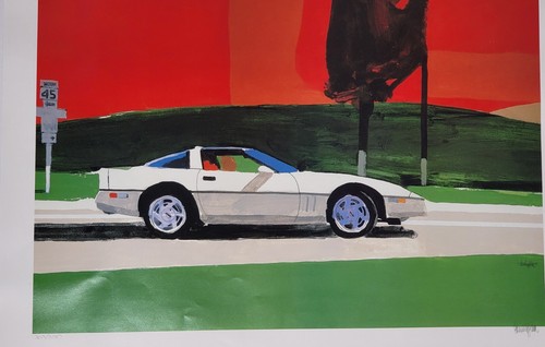 Vintage 1980s Robert M. Cunningham Signed Print Of 1989 Corvette Car 209/250 - Picture 6 of 12