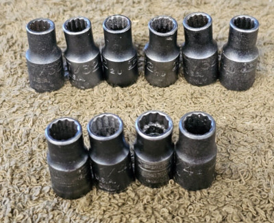 10 Proto Professional Impact Socket Set 1/4'' Drive 7/32'' SAE USA 4707 4708 12 PT