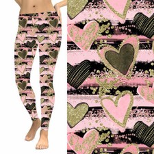 Rose Gold Hearts Valentine's Day Women's Leggings TC Plus Size 12-18