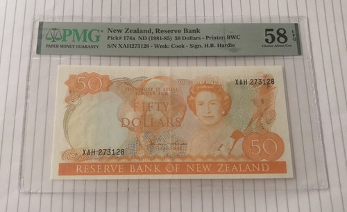 New Zealand 50 Dollars 1981-85 P-174a aUNC PMG 58 | eBay
