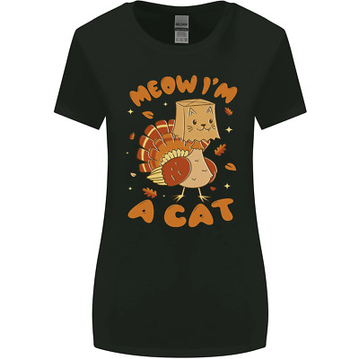 Thanksgiving Christmas Turkey I'm a Cat Damen-T-Shirt breiter geschnitten