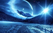 Landscape nature art winter cold ice snow space Custom Gaming Mat Desk