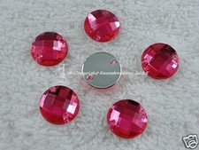 Strass Aufnähsteine Glitzersteine Rund ca.8 mm Acryl Pink  Fuchsia Glitzersteine
