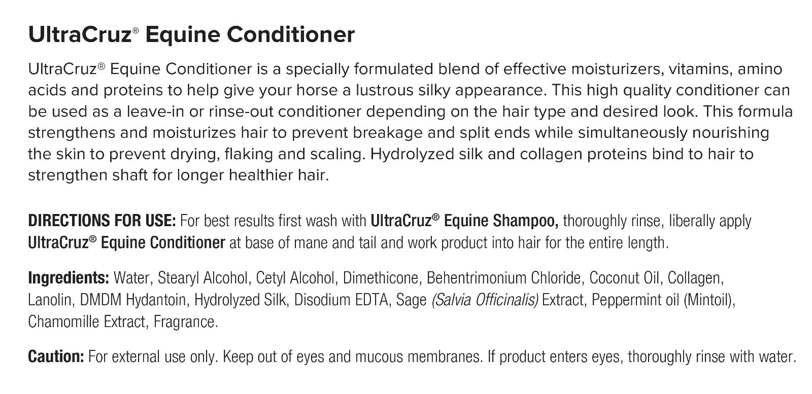 UltraCruz Equine Bright White Horse Shampoo and Conditioner Bundle, 32 oz each