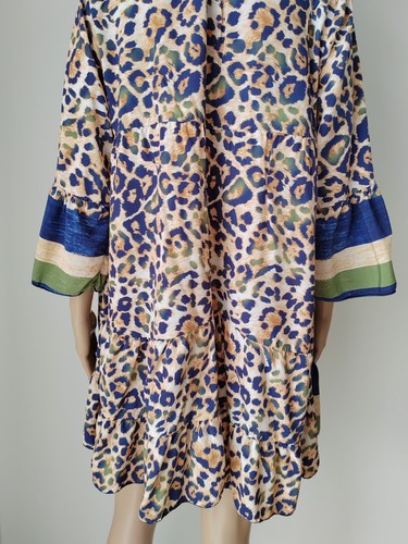 ❤️ Abito tubino estivo viscosa stampa animali leopardo taglia M Made in Italy 865 - Foto 11 di 11